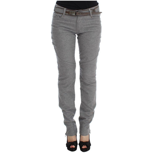 Ermanno Scervino Gray Cotton Slim Fit Casual Bootcut Pants SIG30298-1
