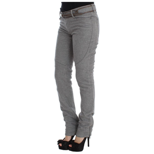 Ermanno Scervino Gray Cotton Slim Fit Casual Bootcut Pants SIG30298-1