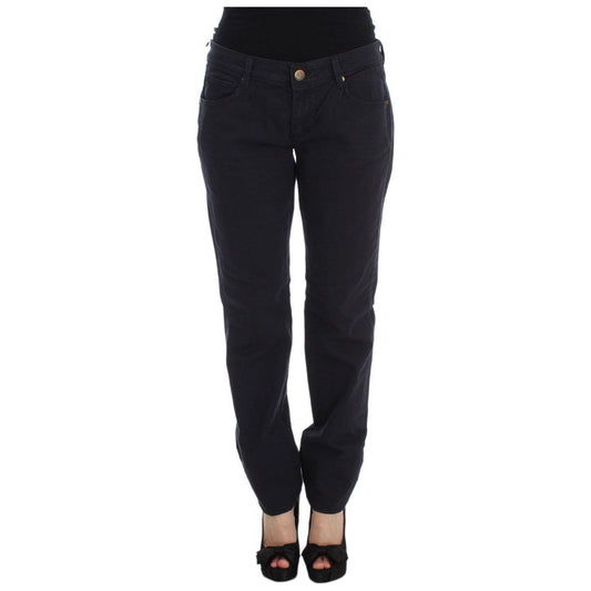 Ermanno Scervino Blue Cotton Blend Casual Fit Pants SIG30330-1