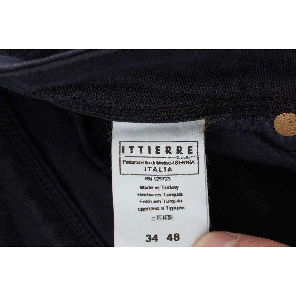 Ermanno Scervino Blue Cotton Blend Casual Fit Pants Jeans & Pants