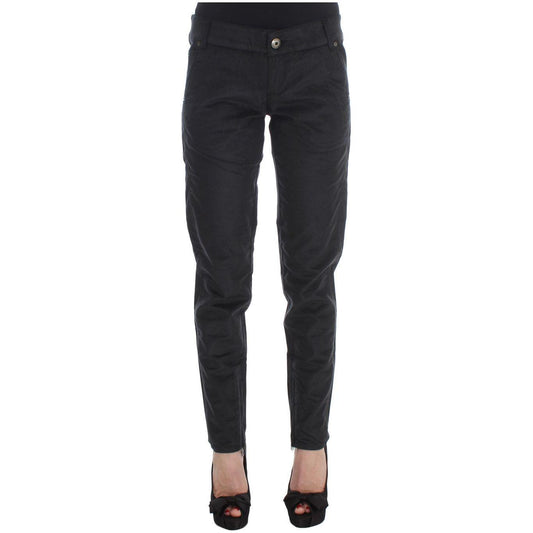 Ermanno Scervino Black Cotton Blend Regular Fit Pants SIG30403-1