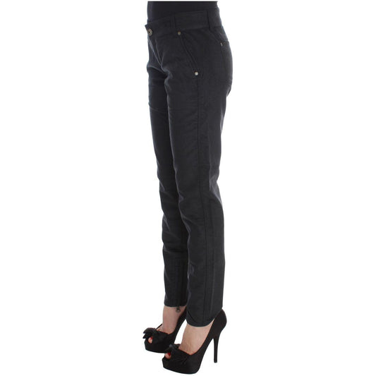 Ermanno Scervino Black Cotton Blend Regular Fit Pants SIG30403-1