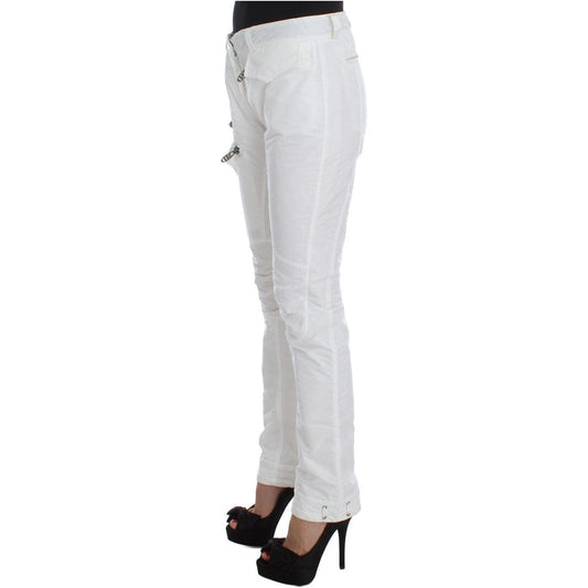 Ermanno Scervino White Nylon Padded Slim Fit Cargo Pants SIG30406-1