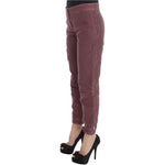 Ermanno Scervino Bordeaux Cotton Cropped Cargo Pants