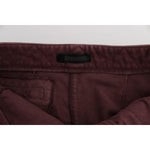 Ermanno Scervino Bordeaux Cotton Cropped Cargo Pants