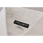 Dolce & Gabbana White Cotton Peacock Feather Formal GOLD Shirt TSH7502- 41