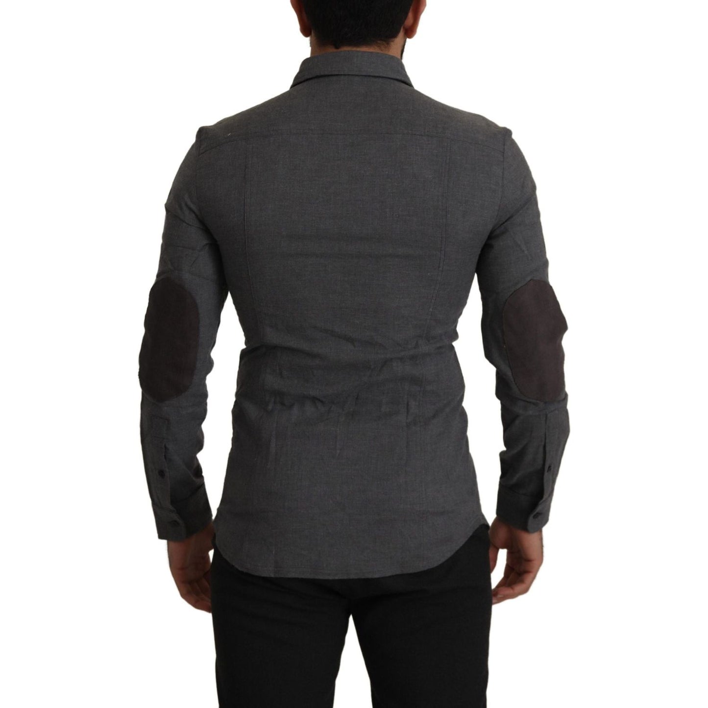 Costume National Dark Gray Cotton Casual Mens Shirt