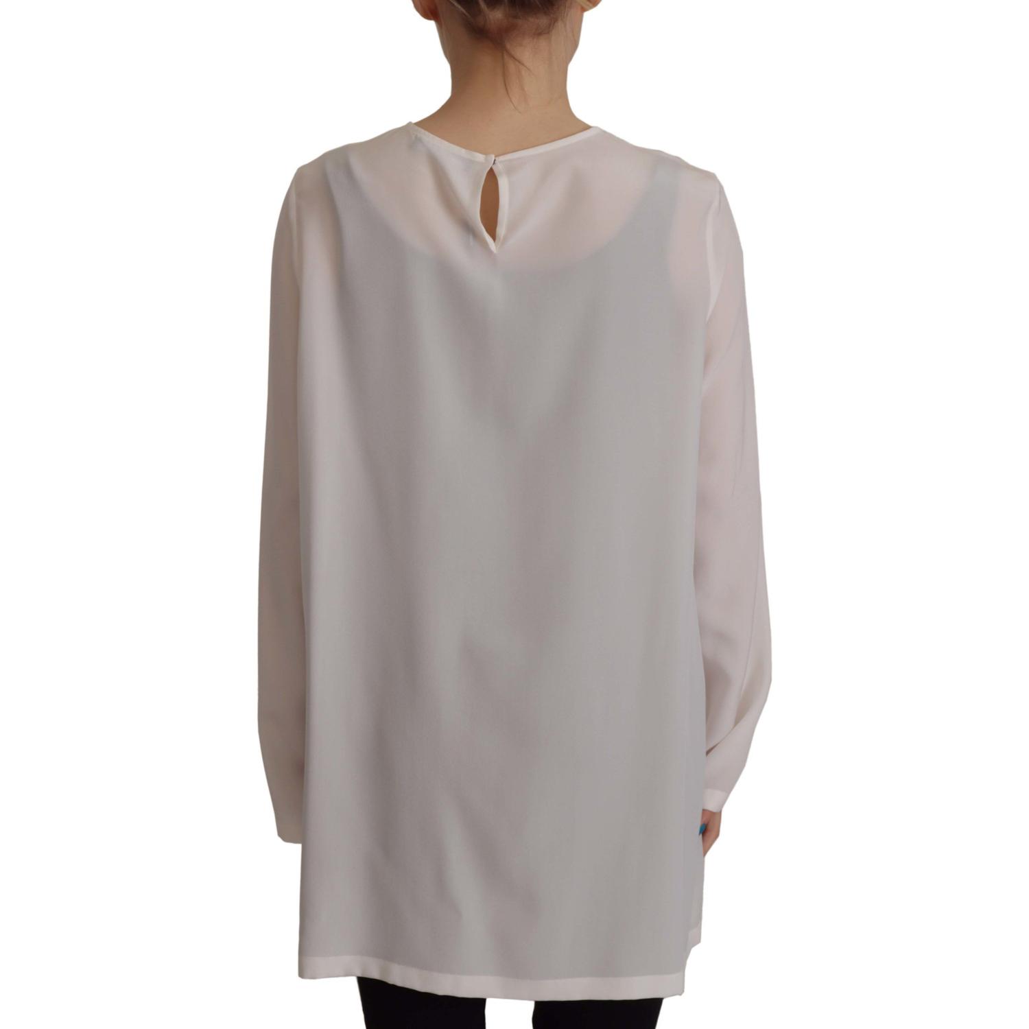 بلوزة حرير أنيقة من دولتشي آند غابانا مع تطريز الشعار