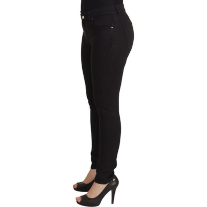 Dolce & Gabbana Black Mid Waist Skinny Denim Cotton Jeans