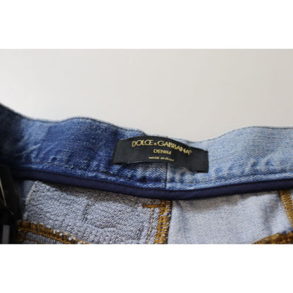 Dolce & Gabbana Multicolor Patchwork High Waist Denim Jeans
