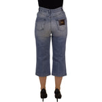 Dolce & Gabbana Blue Washed High Waist Cropped Denim Jeans PAN73105- 44