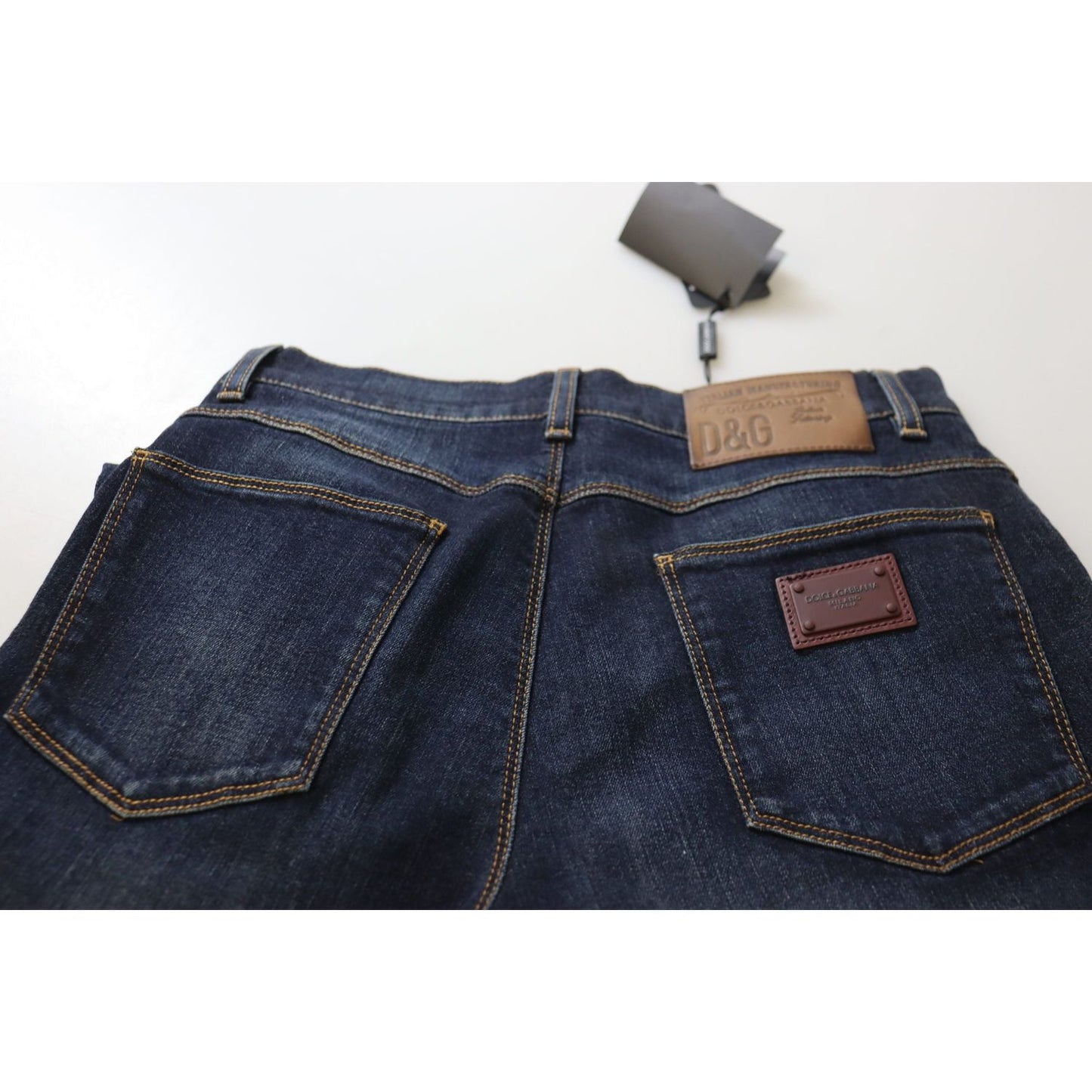 Dolce & Gabbana Blue Cotton High Waist Skinny Denim Jeans