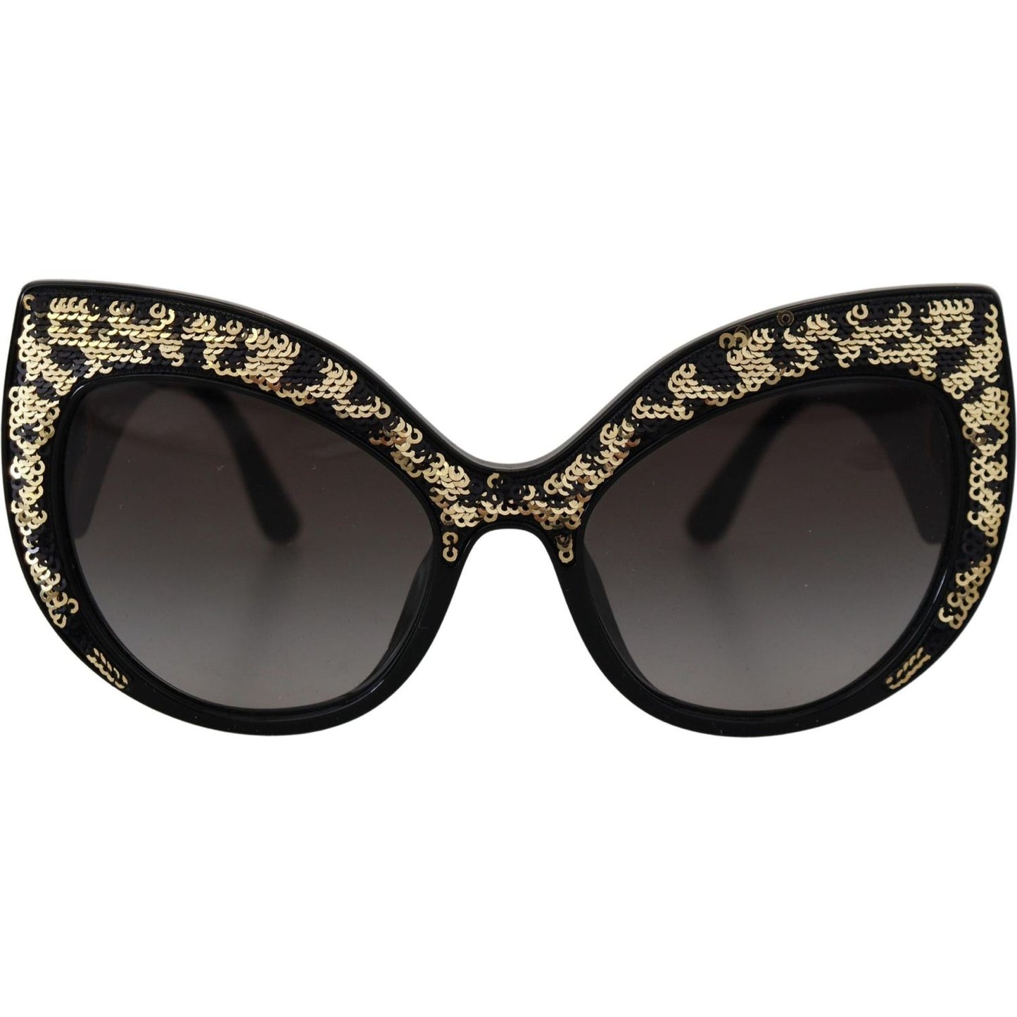 Dolce & Gabbana Black Gold Sequin Butterfly Polarized DG4326 Sunglasses
