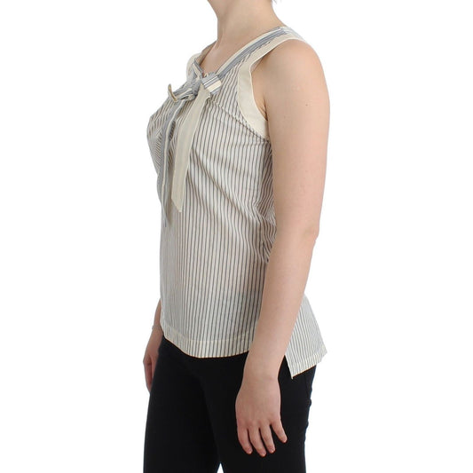 Ermanno Scervino Beachwear Striped Top Blouse Shirt Bow Tank SIG11505-1
