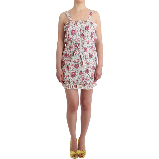 Ermanno Scervino Beachwear Pink Floral Beach Mini Dress Short SIG11510-4