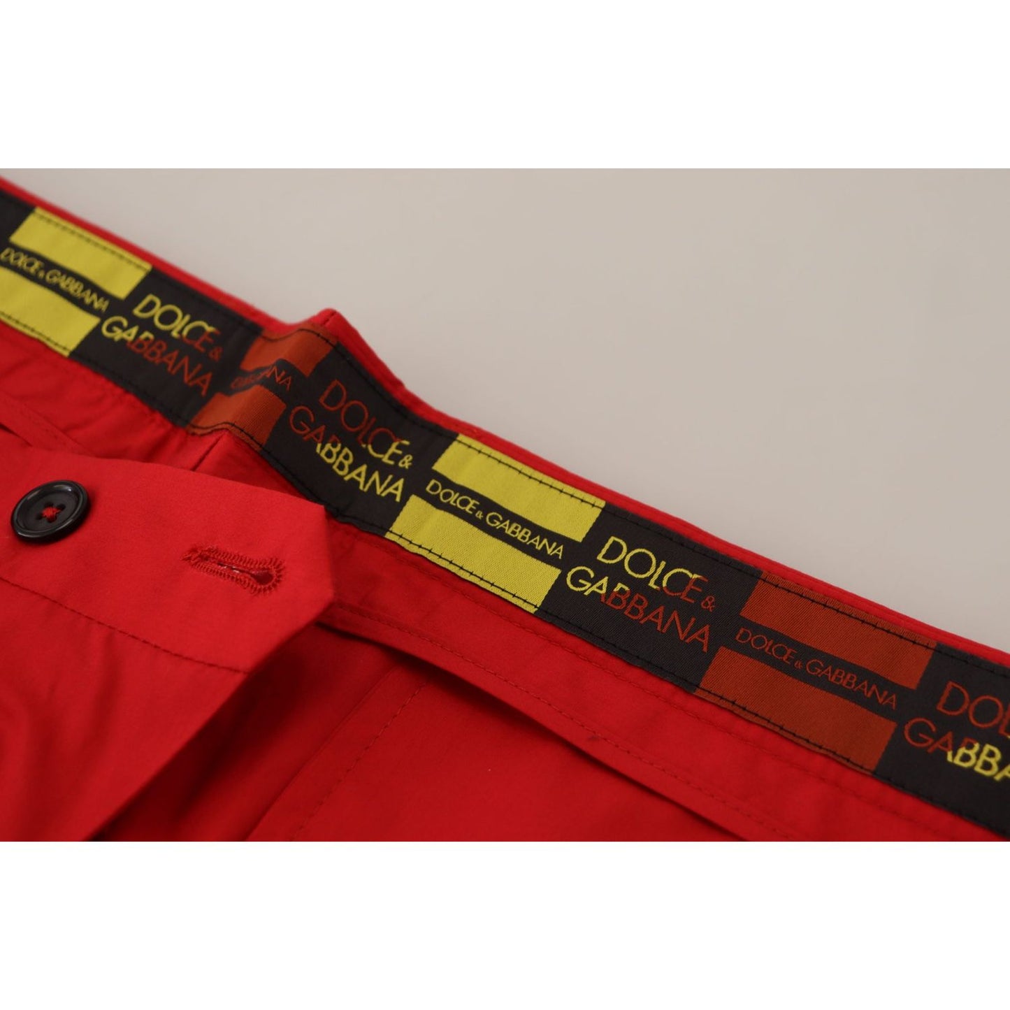 Dolce & Gabbana Red Cotton Slim Fit Trousers Chinos Pants PAN73276- 44
