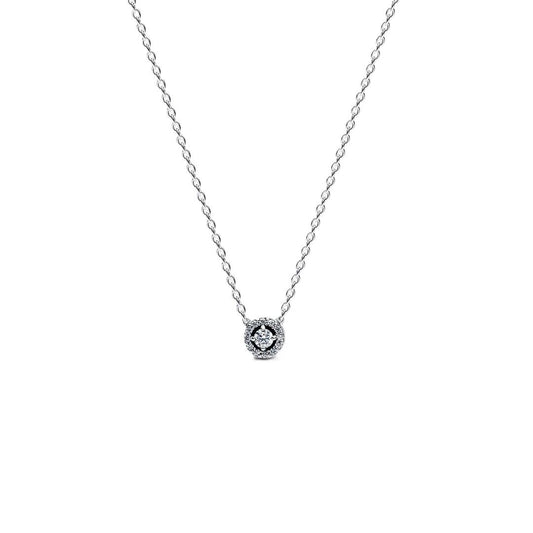 PANDORA JEWELRY Mod. SPARKLING ROUND HALO PENDANT COLLIER NECKLACE-0