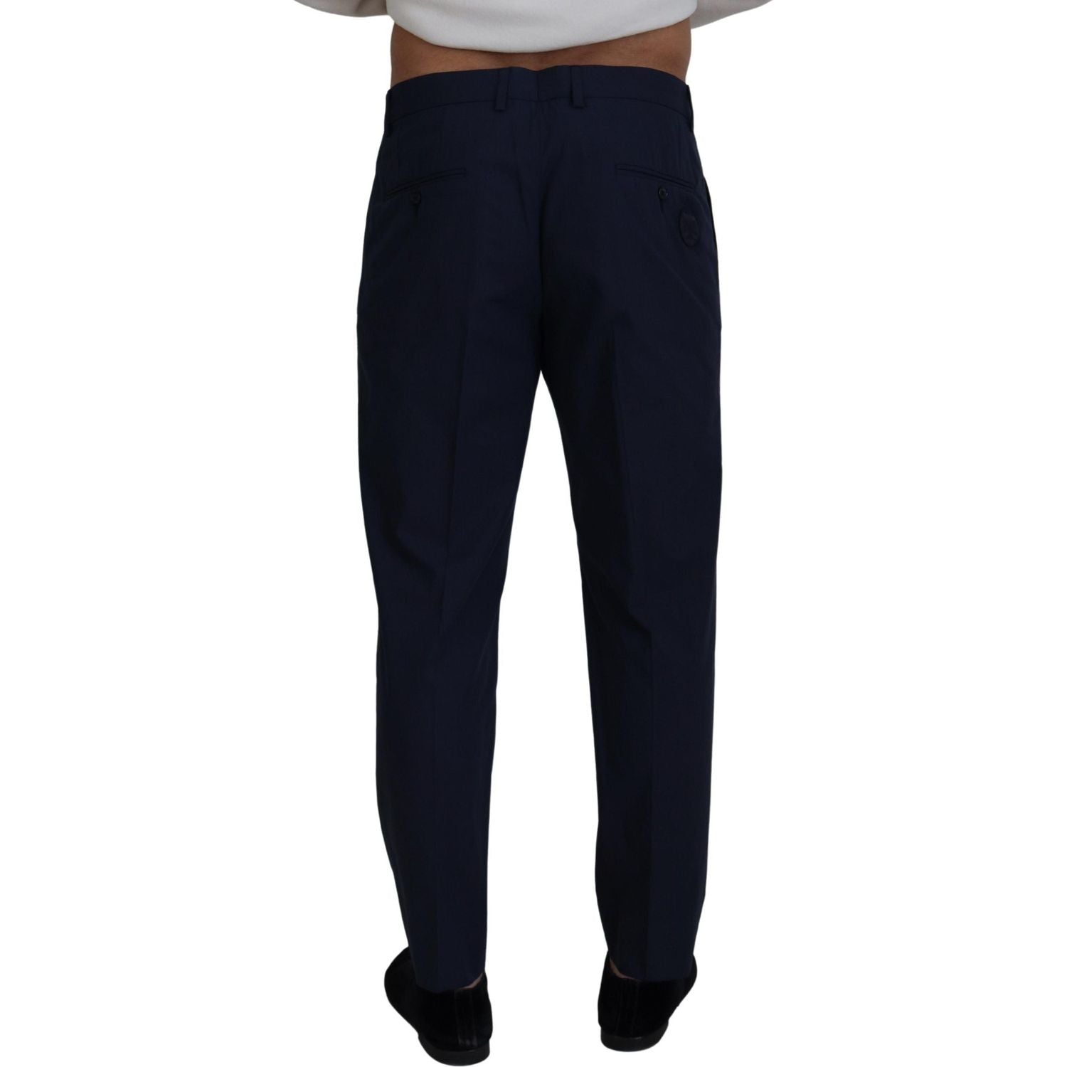 Dolce & Gabbana Blue Cotton Slim Trousers Chinos Pants