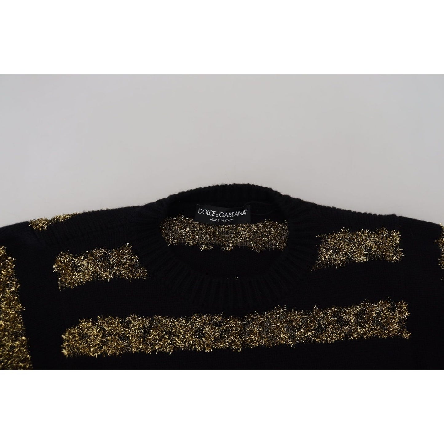 Dolce & Gabbana Black Gold D&G Crystal Cashmere Sweater