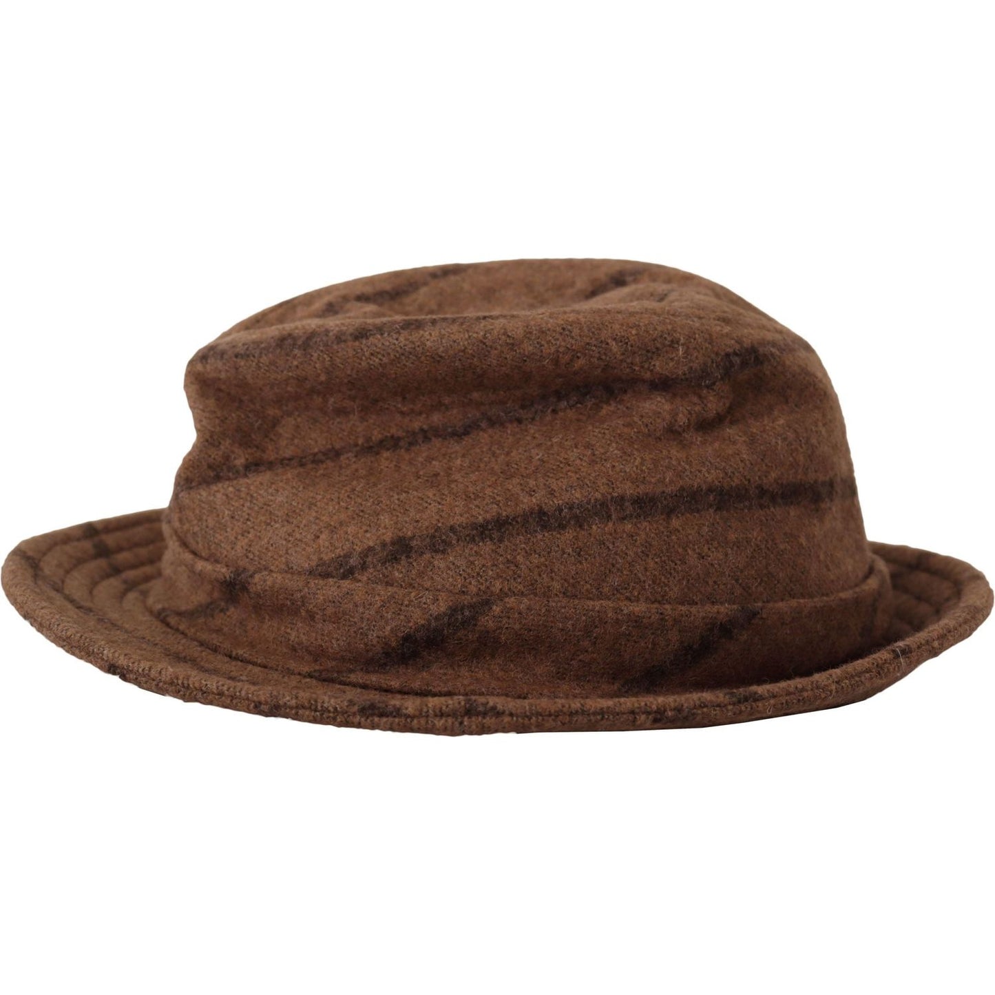 Dolce & Gabbana Brown Fedora Striped Print Summer Hat