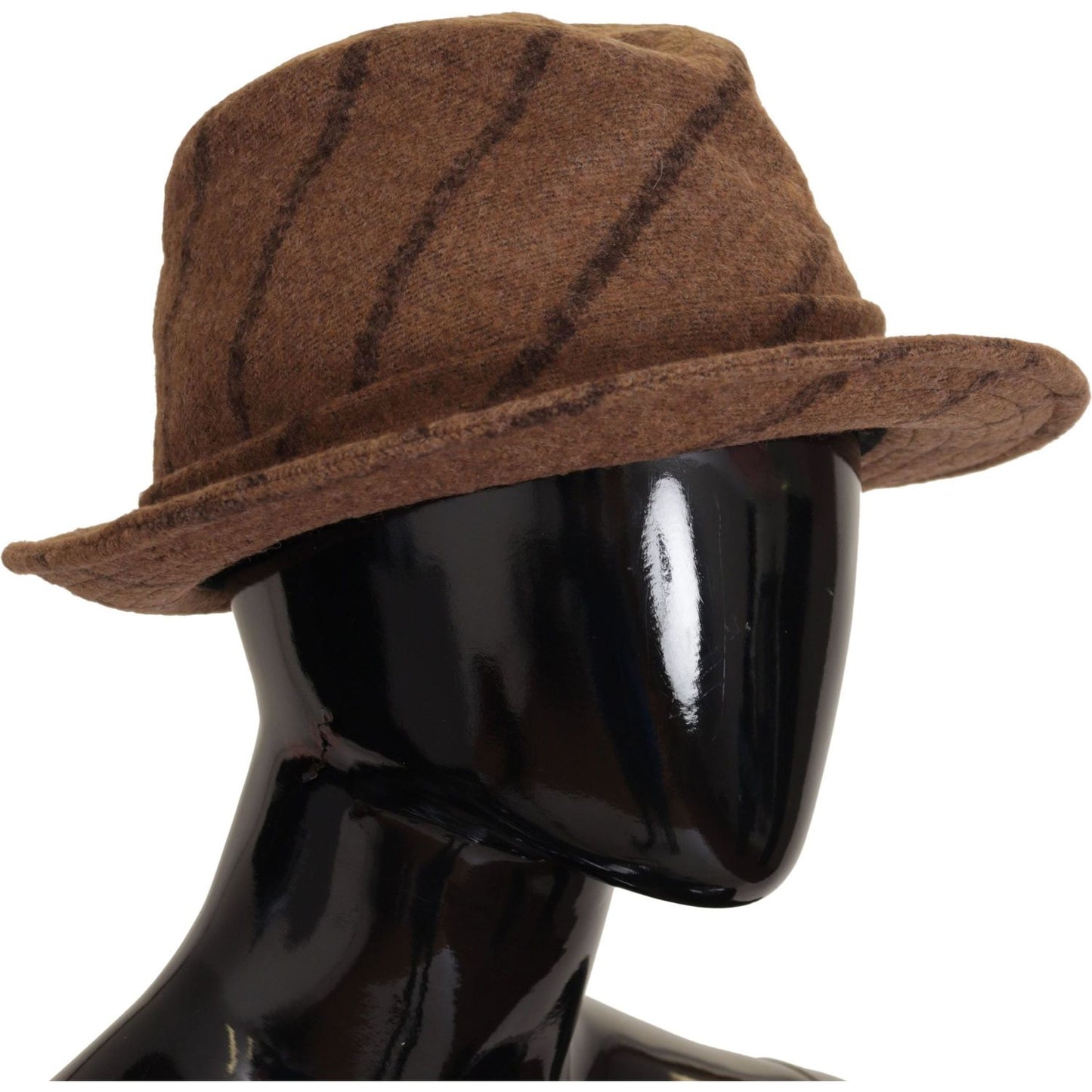 Dolce & Gabbana Brown Fedora Striped Print Summer Hat