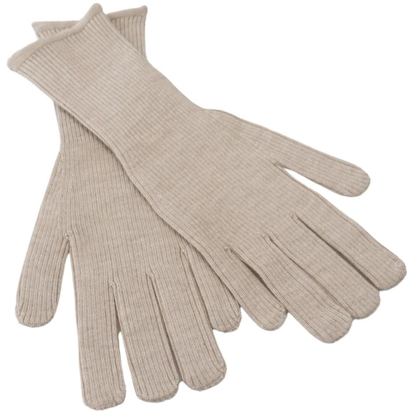 Dolce & Gabbana Ivory Cashmere Silk Hands Mitten Mens Gloves LB3063 - 9