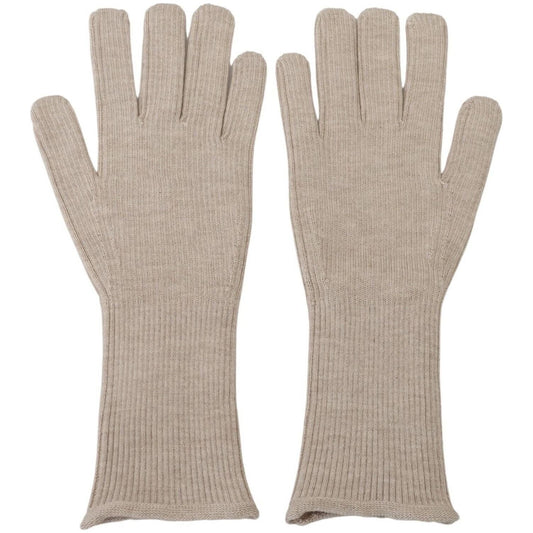 Dolce & Gabbana Ivory Cashmere Silk Hands Mitten Mens Gloves LB3063 - 9
