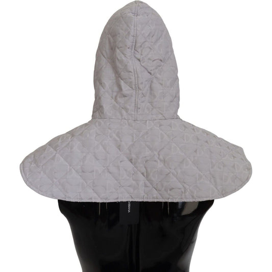 Dolce & Gabbana White Quilted Whole Head Wrap One Size Nylon Hat HAT9385