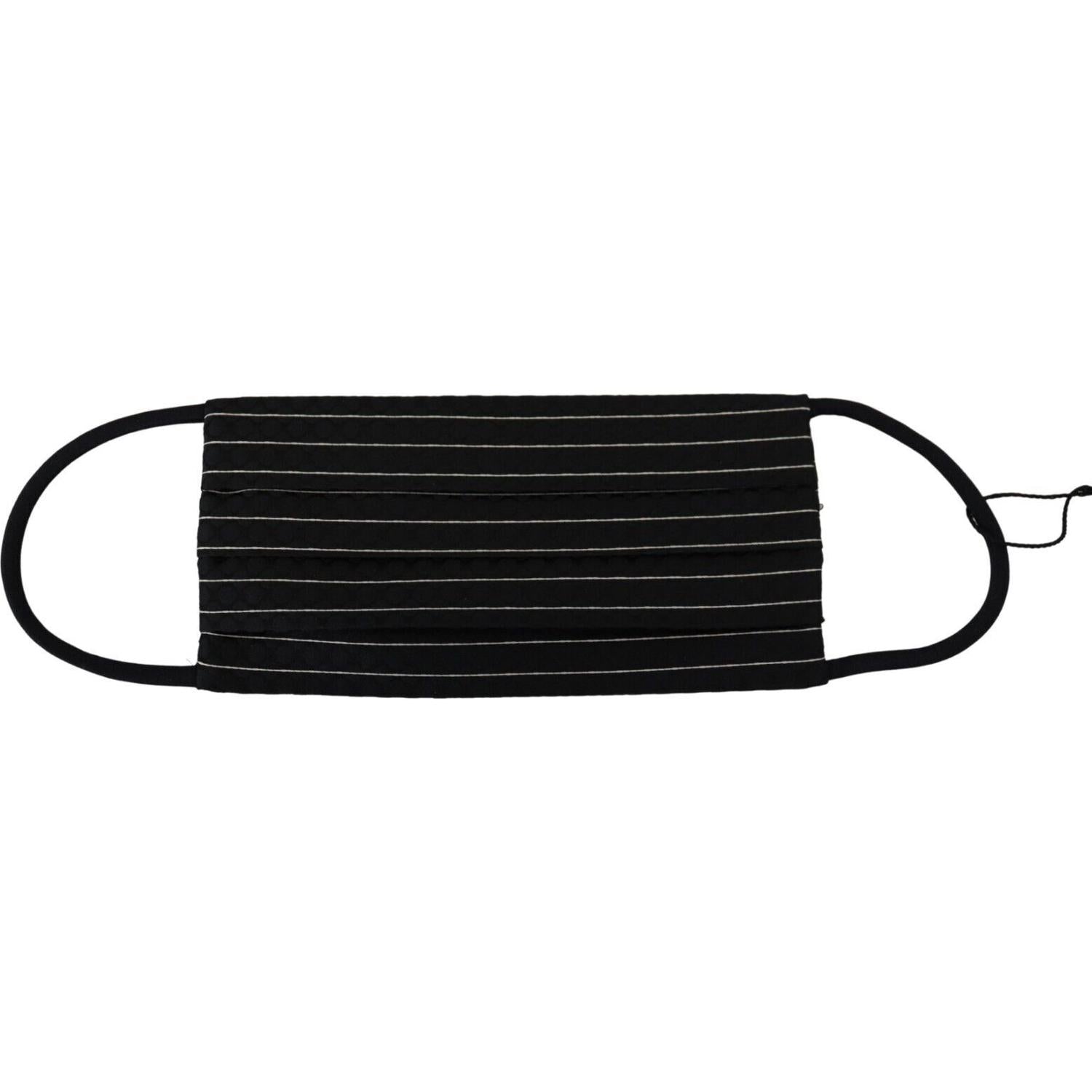 Dolce & Gabbana Black White Stripes Elastic Ear Strap One Size Face Mask