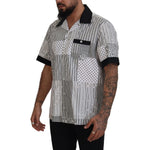 Dolce & Gabbana White Black Patterned Button Down Shirt