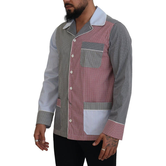 Dolce & Gabbana Multicolor Patchwork Cotton Long Sleeves Shirt