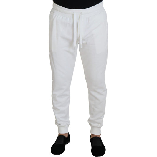 Dolce & Gabbana White Sport Logo Cotton Sweatpants Trousers Pants PAN73201 -46