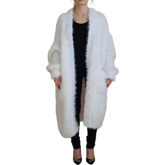 Dolce & Gabbana White Long Sleeves Fringes Cardigan Jacket JKT3497 - 40