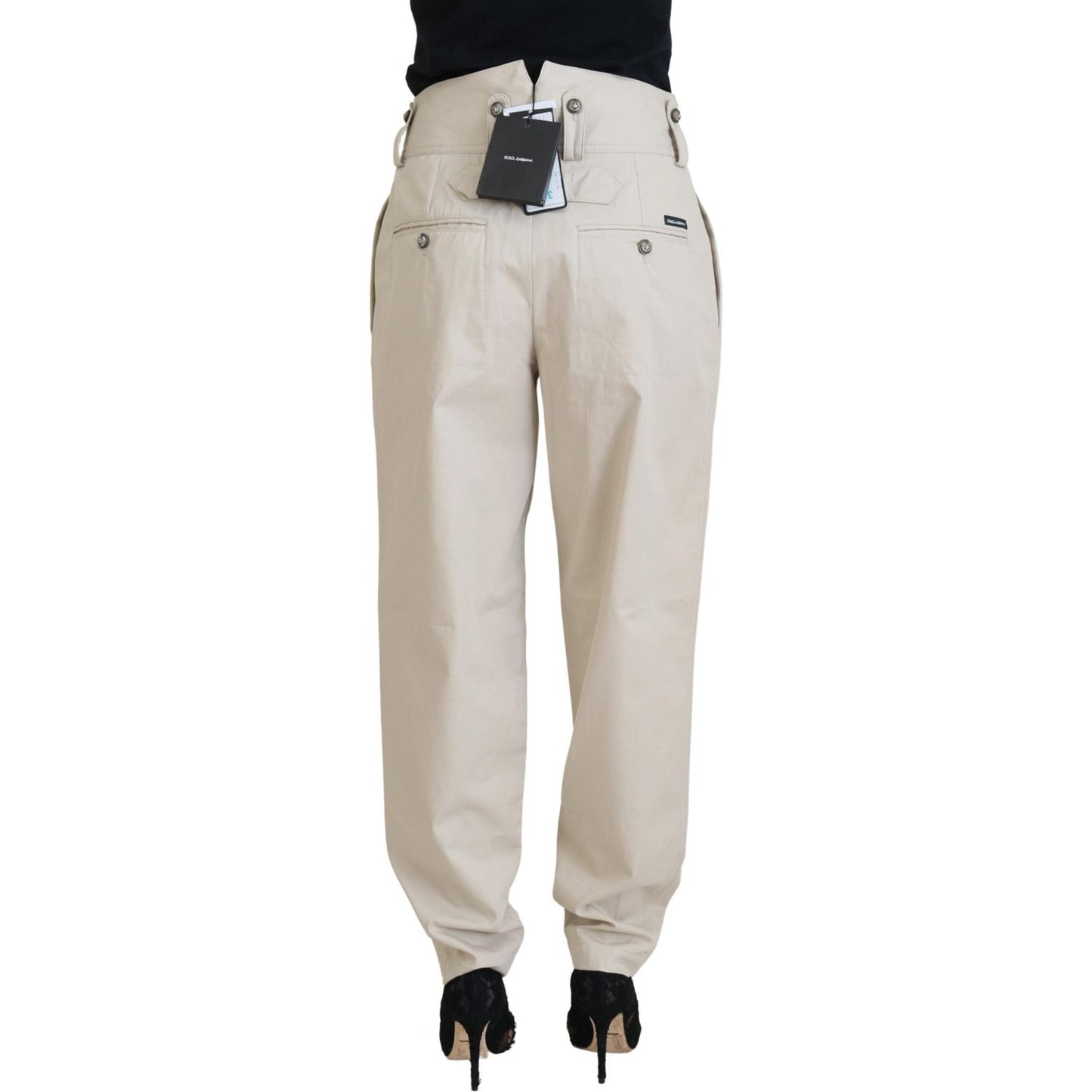 Dolce & Gabbana Beige Cotton Women Cargo Pants PAN74037 - 38