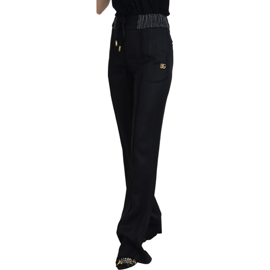 Dolce & Gabbana Black Straight Fit Cotton Pants