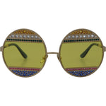 Dolce & Gabbana Gold Oval Metal Crystals Shades DG2209B Sunglasses