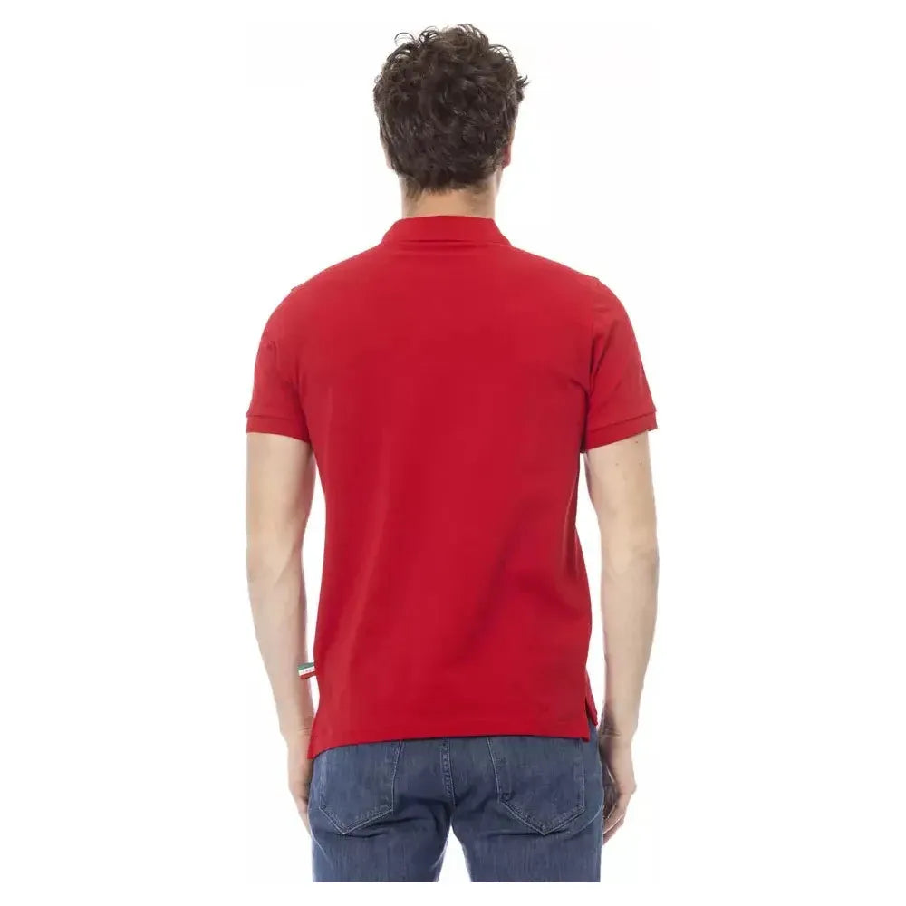 Baldinini Trend Red Cotton Men Polo Shirt BA-23196-S