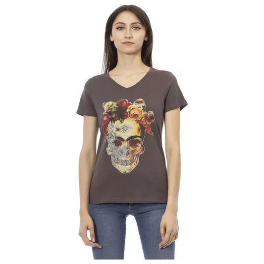 Trussardi Action Brown Cotton Women Top TR-23097-S