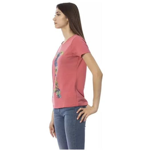 Trussardi Action Fuchsia Cotton Women T-Shirt TR-23051-XS
