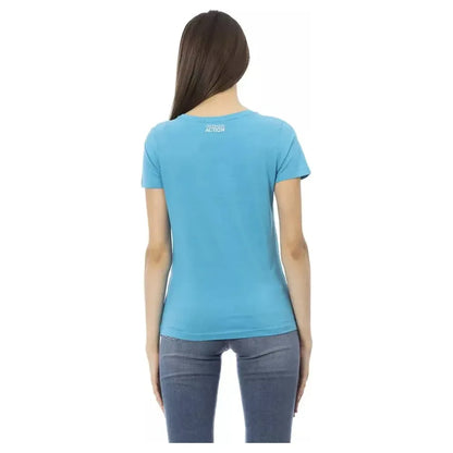 Trussardi Action Light Blue Cotton Women T-Shirt