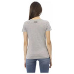 Trussardi Action Gray Cotton Women T-Shirt TR-23029-XXL