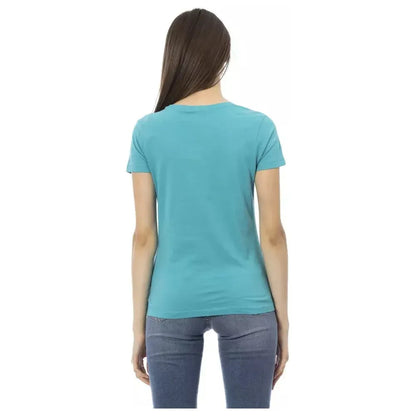 Trussardi Action Light Blue Cotton Women T-Shirt