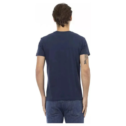 Trussardi Action Blue Cotton Men T-Shirt