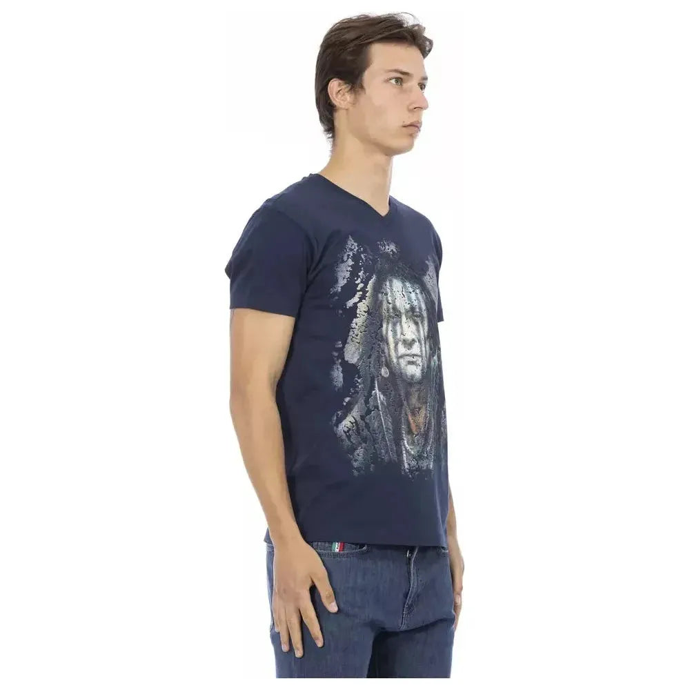 Trussardi Action Blue Cotton Men T-Shirt