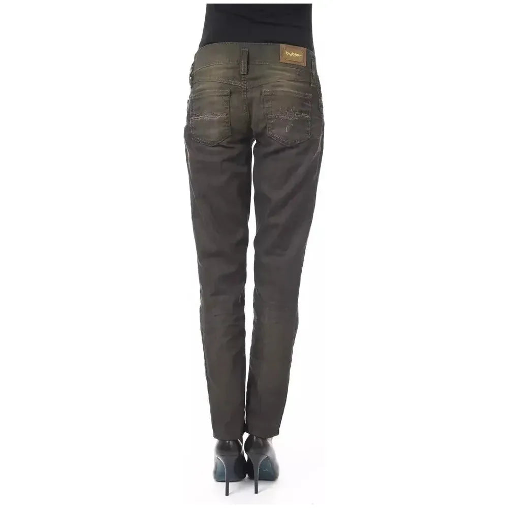 BYBLOS Black Cotton Women's Regular Jeans