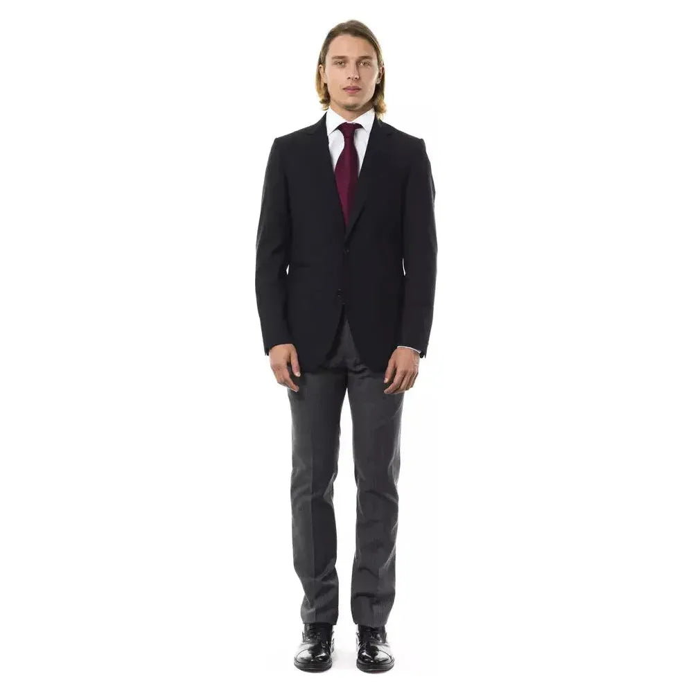 Uominitaliani Black Wool Mens Blazer