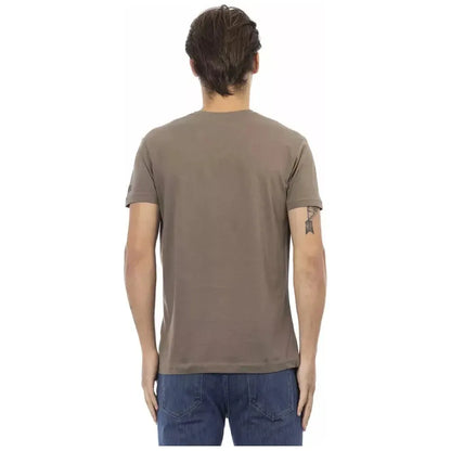 Trussardi Action Brown Cotton Men T-Shirt