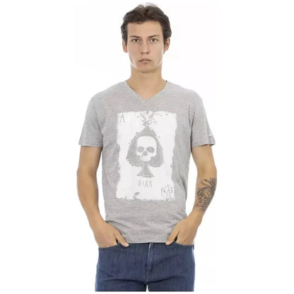 Trussardi Action Gray Cotton Men T-Shirt