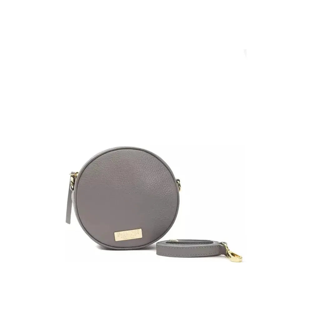 Pompei Donatella Gray Leather Crossbody Bag