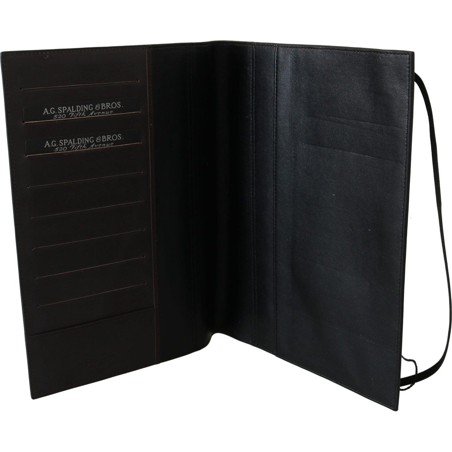 A.G. Spalding & Bros Black Leather Bifold Travel Holder Logo Wallet